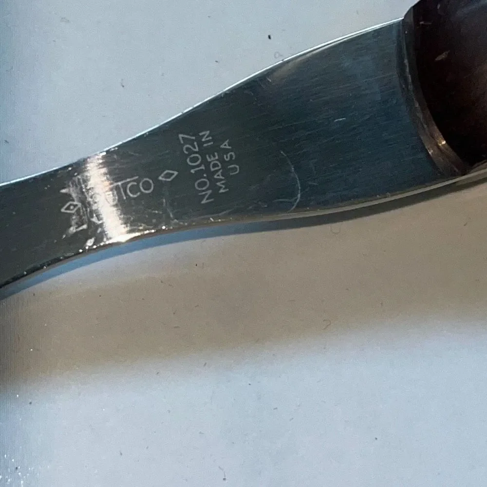 Cutco serving fork and spoon brown swirl handle 17KH 1726
